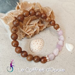 Bracelet en quartz rose et...