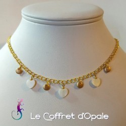 Collier coeurs en nacre et...