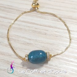 Bracelet en agate bleu...
