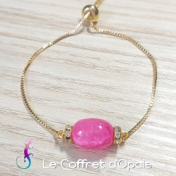 Bracelet en agate rose...