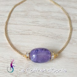 Bracelet en agate violette...