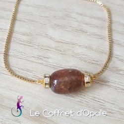Bracelet en agate marron...