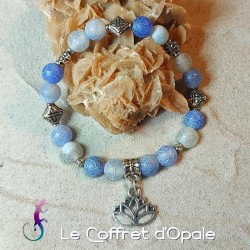 Bracelet en agate bleue...
