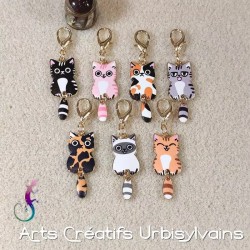 Porte-clés chats en émail...